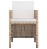 VidaXL 13-delige Tuinset met kussens poly rattan beige