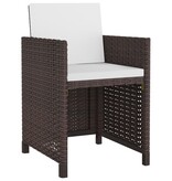 VidaXL 13-delige Tuinset met kussens poly rattan bruin