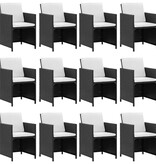 VidaXL 13-delige Tuinset met kussens poly rattan zwart