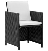 VidaXL 13-delige Tuinset met kussens poly rattan zwart