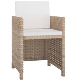 VidaXL 11-delige Tuinset met kussens poly rattan beige