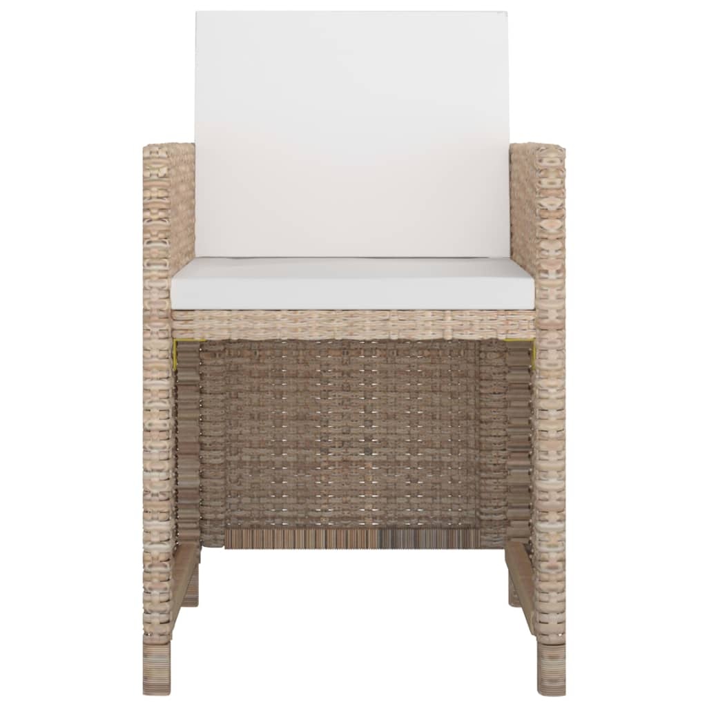 VidaXL 11-delige Tuinset met kussens poly rattan beige