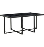 VidaXL 11-delige Tuinset met kussens poly rattan zwart