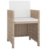 VidaXL 9-delige Tuinset met kussens poly rattan beige