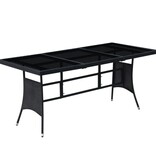 VidaXL 9-delige Tuinset met kussens poly rattan zwart