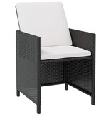 VidaXL 9-delige Tuinset poly rattan en acaciahout zwart