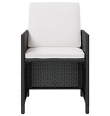 VidaXL 9-delige Tuinset poly rattan en acaciahout zwart