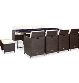VidaXL 13-delige Tuinset met kussens poly rattan bruin
