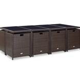 VidaXL 13-delige Tuinset met kussens poly rattan bruin
