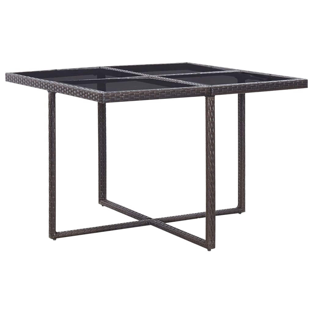 VidaXL 9-delige Tuinset met kussens poly rattan bruin