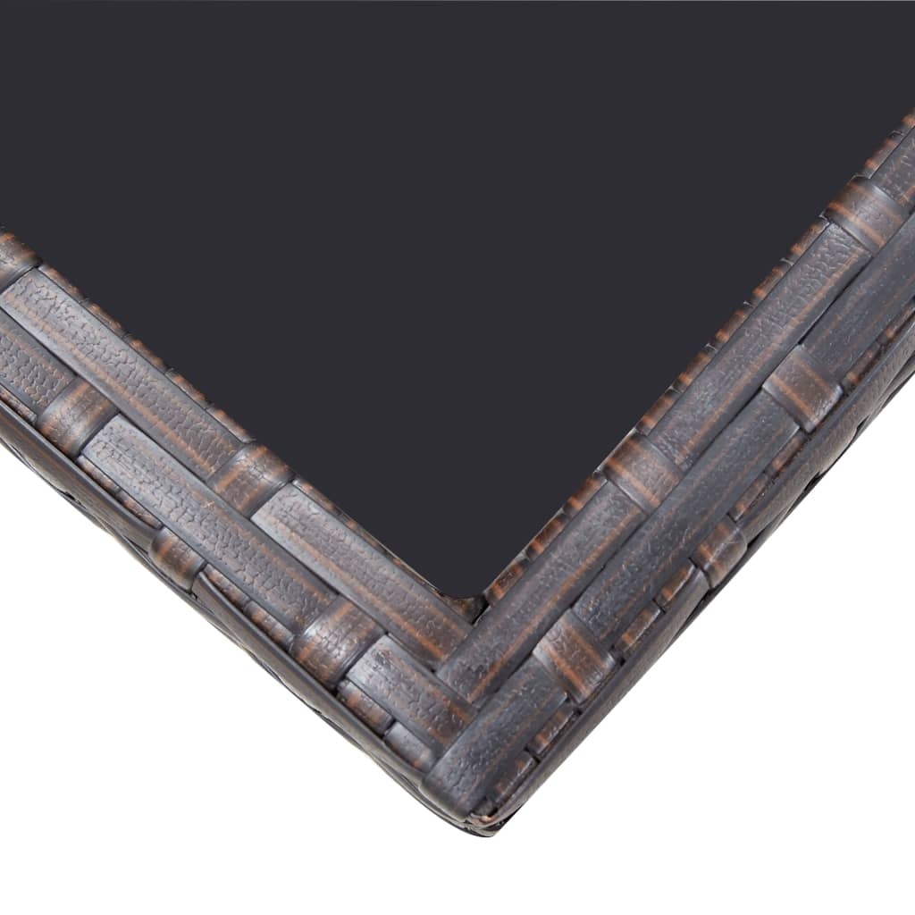 VidaXL 5-delige Tuinset met kussens poly rattan bruin