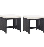 VidaXL 13-delige Tuinset met kussens poly rattan zwart