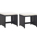 VidaXL 9-delige Tuinset met kussens poly rattan zwart