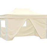 VidaXL Vouwtent pop-up met 4 zijwanden 3x4,5 m crèmewit
