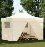 VidaXL Vouwtent pop-up met 4 zijwanden 3x4,5 m crèmewit