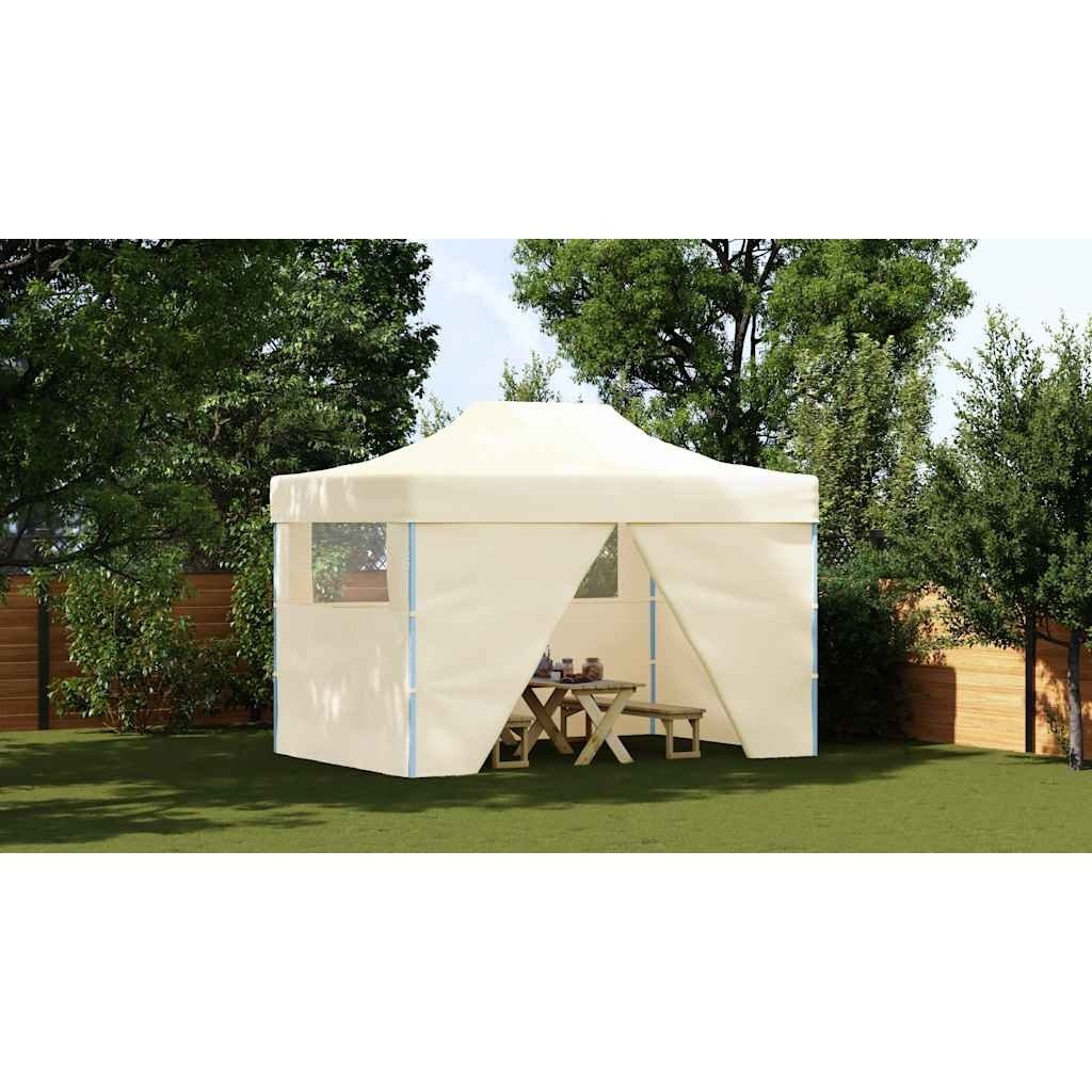 VidaXL Vouwtent pop-up met 4 zijwanden 3x4,5 m crèmewit