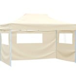 VidaXL Vouwtent pop-up met 4 zijwanden 3x4,5 m crèmewit