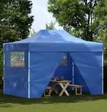 VidaXL Vouwtent pop-up met 4 zijwanden 3x4,5 m blauw