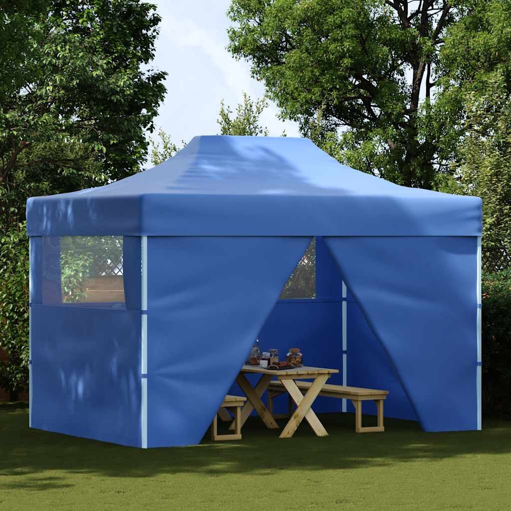 VidaXL Vouwtent pop-up met 4 zijwanden 3x4,5 m blauw