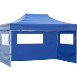 VidaXL Vouwtent pop-up met 4 zijwanden 3x4,5 m blauw