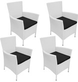 VidaXL 5-delige Tuinset poly rattan crèmewit