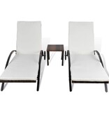 VidaXL Ligbedden met tafel poly rattan bruin