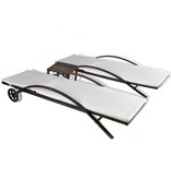 VidaXL Ligbedden met tafel poly rattan bruin