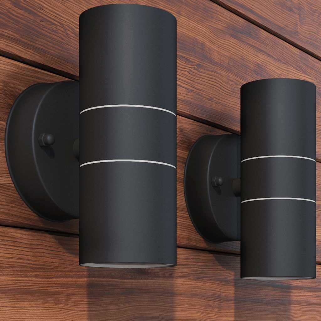 VidaXL LED-wandlamp buiten op-/neerwaarts RVS 2 st