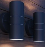 VidaXL LED-wandlamp buiten op-/neerwaarts RVS 2 st