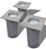 VidaXL LED-Grondspots buiten 3 stuks vierkant