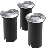 VidaXL LED-Grondspots buiten 3 stuks rond