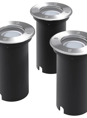 VidaXL LED-Grondspots buiten 3 stuks rond