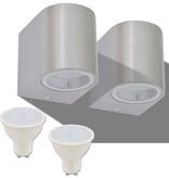 VidaXL LED-wandlamp tuin neerwaarts rond 2 st