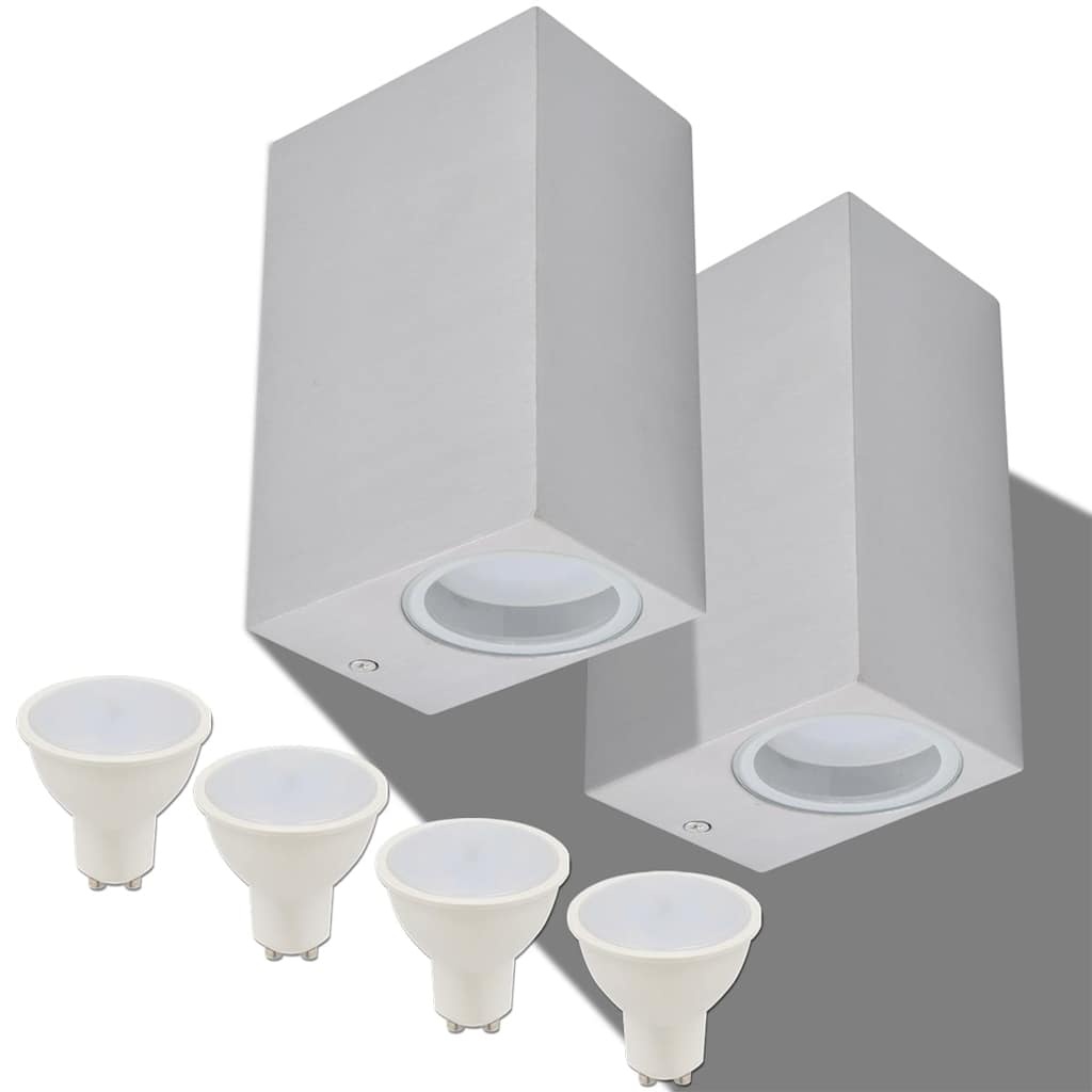 VidaXL LED-buitenwandlampen 2 st vierkant op-/neerwaarts