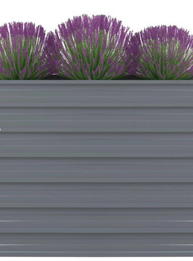 VidaXL Plantenbak verhoogd 100x100x77 cm gegalvaniseerd staal grijs