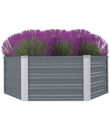 VidaXL Plantenbak verhoogd 129x129x46 cm gegalvaniseerd staal grijs