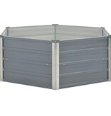VidaXL Plantenbak verhoogd 129x129x46 cm gegalvaniseerd staal grijs