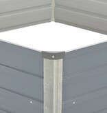 VidaXL Plantenbak verhoogd 129x129x46 cm gegalvaniseerd staal grijs