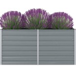 VidaXL Plantenbak verhoogd 160x80x77 cm gegalvaniseerd staal grijs