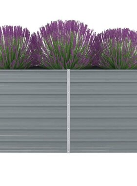 VidaXL Plantenbak verhoogd 160x80x77 cm gegalvaniseerd staal grijs