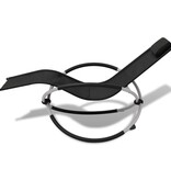 VidaXL Ligbed voor buiten geometrisch zwart en grijs staal