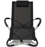 VidaXL Ligbed voor buiten geometrisch zwart en grijs staal