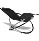 VidaXL Ligbed voor buiten geometrisch zwart en grijs staal