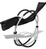 VidaXL Ligbed voor buiten geometrisch zwart en grijs staal