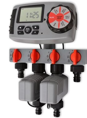 VidaXL Besproeiingstimer automatisch met 4 Stations 3 V