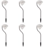 VidaXL Zonne-energie LED tuinlamp 6 stuks 9x7,8x29,5 cm