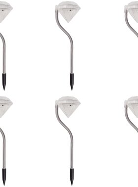 VidaXL Zonne-energie LED tuinlamp 6 stuks 9x7,8x29,5 cm
