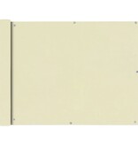 VidaXL Balkonscherm crémekleurig 90x400 cm oxfordtextiel