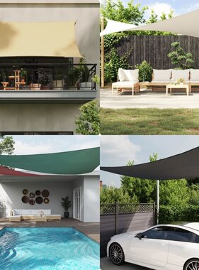 VidaXL Zonnescherm rechthoekig 2x4 m oxford stof crèmekleurig