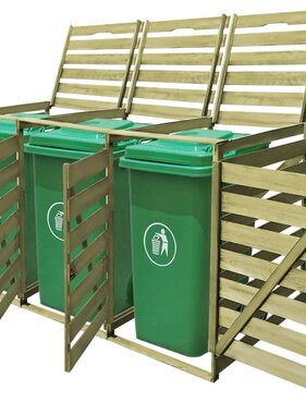 VidaXL Containerberging driedubbel 240 L geïmpregneerd hout